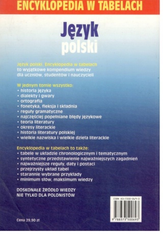 Encyklopedia w tabelach Język polski Encyklopedia w tabelach Język polski