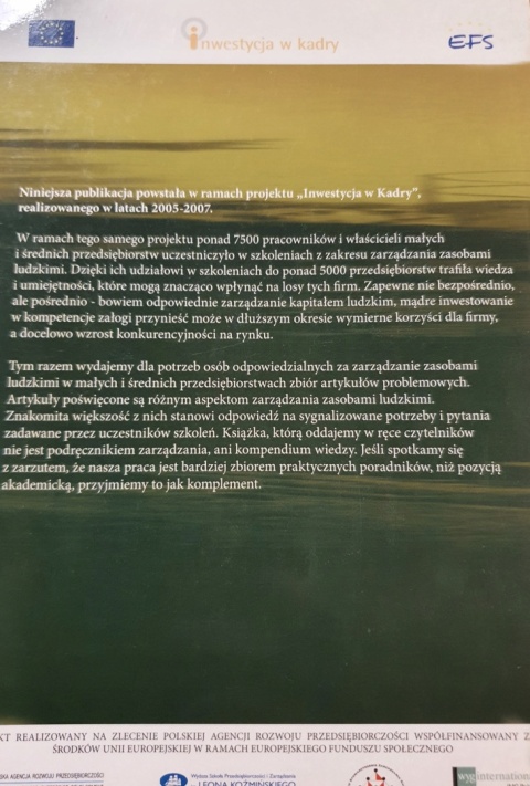 Inwestycja w kadry perspektywa małych i średnich przedsiębiorstw