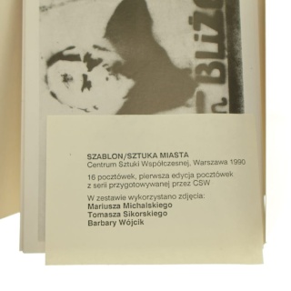 16 pocztówek Szablon Sztuka Miasta Centrum Sztuki Współczesnej Zamek Ujazdowski [1990]